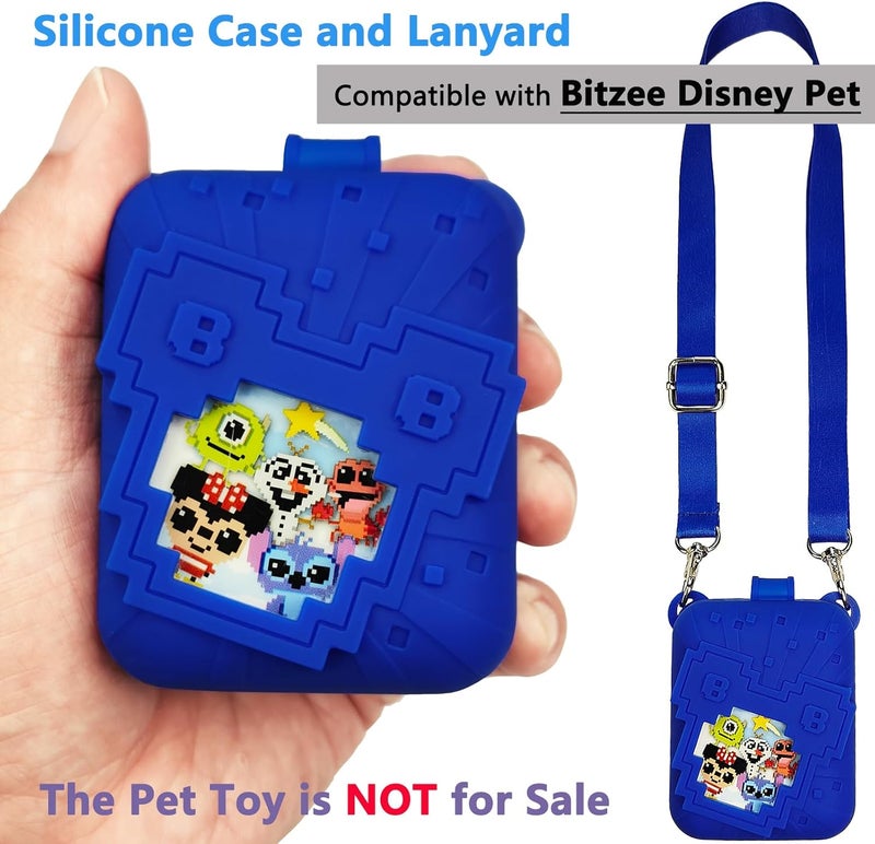 JCHPINE Silicone Cover Case for Bitzee Disney Interactive Digital Pet and Case, Protective Skin Sleeve for Bitzee Disney Virtual Electronic Pets (Blue) - Image 2